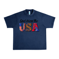 Navy god bless the usa Urban Heavy Tee - texasbilliewilder