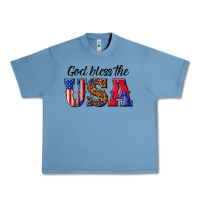 Pebble Blue god bless the usa Urban Heavy Tee - texasbilliewilder