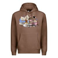 Chestnut coffee and books Premium Hoodie - MaliasSmallBusiness