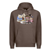 Coffee coffee and books Premium Hoodie - MaliasSmallBusiness