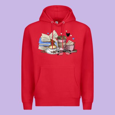 Coffee And Books Premium Hoodie Designed By Maliassmallbusiness