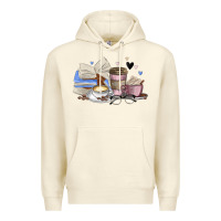 Sandshell coffee and books Premium Hoodie - MaliasSmallBusiness