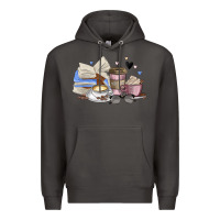 Smoke coffee and books Premium Hoodie - MaliasSmallBusiness