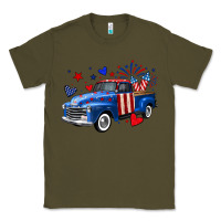 Army Green 4th of July American flag truck Classic Tee - Neo Western