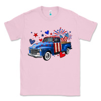 Bubblegum Pink 4th of July American flag truck Classic Tee - Neo Western