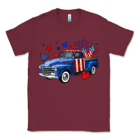 Burgundy 4th of July American flag truck Classic Tee - Neo Western