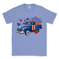 Colony Blue 4th of July American flag truck Classic Tee - Neo Western
