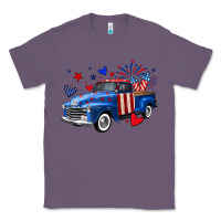 Lavender 4th of July American flag truck Classic Tee - Neo Western