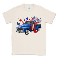 Natural 4th of July American flag truck Classic Tee - Neo Western