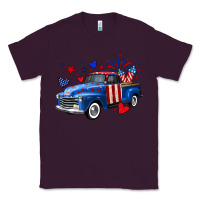 Plum 4th of July American flag truck Classic Tee - Neo Western