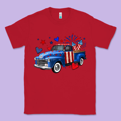 4th Of July American Flag Truck Classic Tee Designed By Neo Western