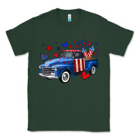 Sports Green 4th of July American flag truck Classic Tee - Neo Western