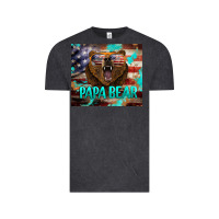Vintage Black papa bear american flag  tumbler Vintage Tee - BarkalooDesign