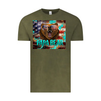 Vintage Olive papa bear american flag  tumbler Vintage Tee - BarkalooDesign
