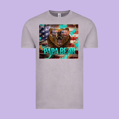 Papa Bear American Flag  Tumbler Vintage Tee Designed By Barkaloodesign