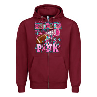 Burgundy in october we wear cheer pink football Zipper Hoodie - AdoDesignShop