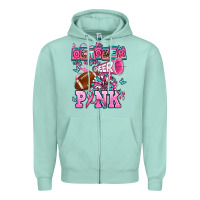 Seafoam in october we wear cheer pink football Zipper Hoodie - AdoDesignShop