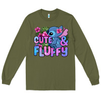 Army Green cute and fluffy stitch Long Sleeve Tee - Zillion Design Studio