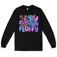 Black cute and fluffy stitch Long Sleeve Tee - Zillion Design Studio