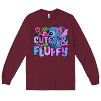 Burgundy cute and fluffy stitch Long Sleeve Tee - Zillion Design Studio