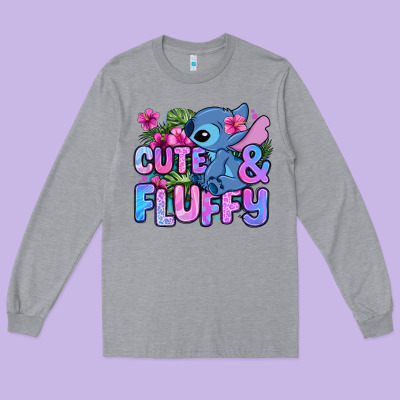 Cute And Fluffy Stitch Long Sleeve Tee Designed By Zillion Design Studio