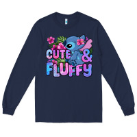 Navy cute and fluffy stitch Long Sleeve Tee - Zillion Design Studio
