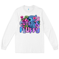White cute and fluffy stitch Long Sleeve Tee - Zillion Design Studio
