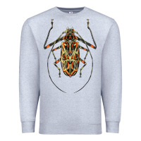 Heather Grey Acrocinus Beetle Illustrations Premium Sweatshirt - LillyAllenDesigns