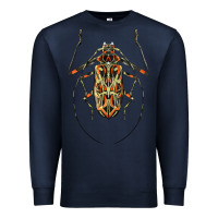 Navy Acrocinus Beetle Illustrations Premium Sweatshirt - LillyAllenDesigns