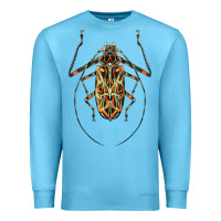 Ocean Blue Acrocinus Beetle Illustrations Premium Sweatshirt - LillyAllenDesigns