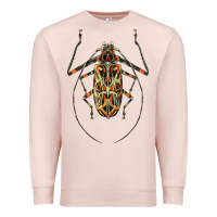 Pale Pink Acrocinus Beetle Illustrations Premium Sweatshirt - LillyAllenDesigns