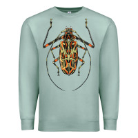 Seafoam Acrocinus Beetle Illustrations Premium Sweatshirt - LillyAllenDesigns