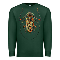 Sports Green Acrocinus Beetle Illustrations Premium Sweatshirt - LillyAllenDesigns