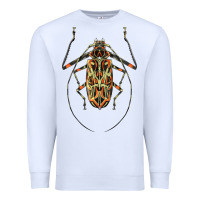 White Acrocinus Beetle Illustrations Premium Sweatshirt - LillyAllenDesigns