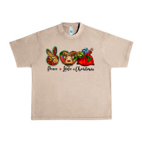 French Oak peace love Christmas Urban Heavy Tee - BarkalooDesign