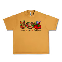 Peanut Butter peace love Christmas Urban Heavy Tee - BarkalooDesign