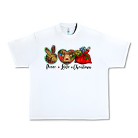 White peace love Christmas Urban Heavy Tee - BarkalooDesign