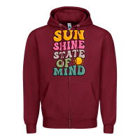 Burgundy sun shine state of mind Zipper Hoodie - JahusDesignShop