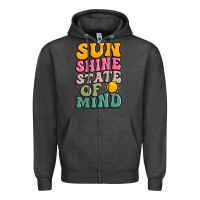 Charcoal Heather sun shine state of mind Zipper Hoodie - JahusDesignShop