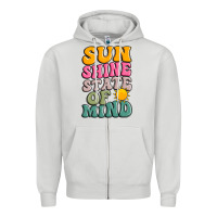 Dove Grey sun shine state of mind Zipper Hoodie - JahusDesignShop