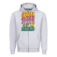 Heather Grey sun shine state of mind Zipper Hoodie - JahusDesignShop