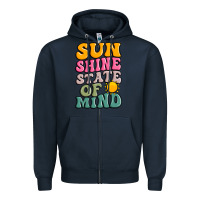 Navy sun shine state of mind Zipper Hoodie - JahusDesignShop
