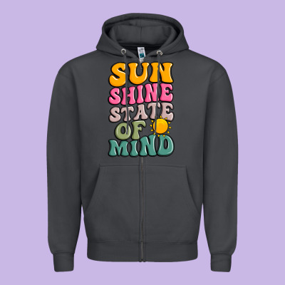 Sun Shine State Of Mind Zipper Hoodie Designed By Jahusdesignshop