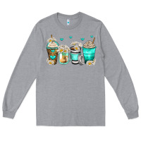 Heather Grey daisy coffee cups Long Sleeve Tee - Zillion Design Studio