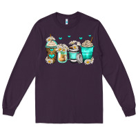 Plum daisy coffee cups Long Sleeve Tee - Zillion Design Studio