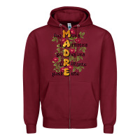 Burgundy ella es mamá Zipper Hoodie - JahusDesignShop