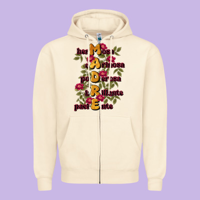 Ella Es Mamá Zipper Hoodie Designed By Jahusdesignshop