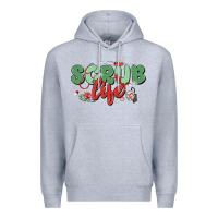 Heather Grey scrub life Premium Hoodie - MaliasSmallBusiness