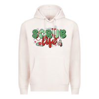 Pale Pink scrub life Premium Hoodie - MaliasSmallBusiness