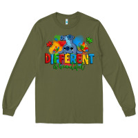 Army Green different is beautiful autism stitch Long Sleeve Tee - Zillion Design Studio